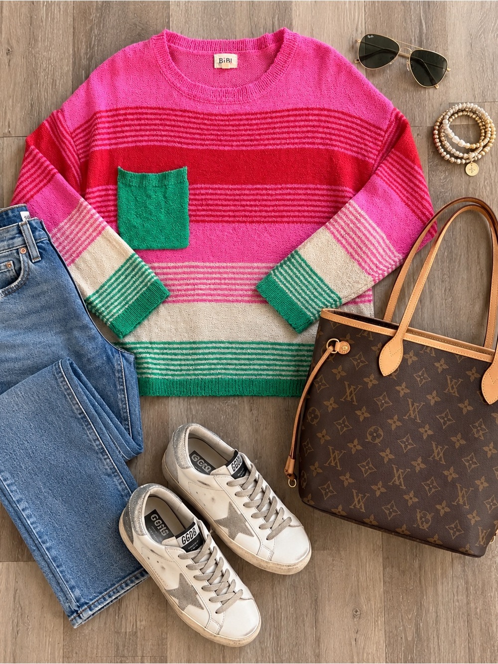 Women’s Watermelon Striped Sweater — SIZE SMALL